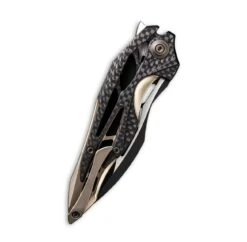WEKNIFE Arrakis Flipper Knife Titanium Handle With Carbon Fiber Inlay (3.45" M390 Blade) 906CF-B -WE KNIFE Shop weknife arrakis flipper knife titanium handle with carbon fiber inlay 345 m390 blade 906cf b 151294