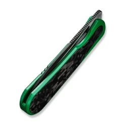 WEKNIFE Baloo Flipper Knife Green Painted Titanium Handle With Shredded Carbon Fiber Inlay (3.31" Black Stonewashed CPM 20CV Blade, Satin Flat) WE21033-6 -WE KNIFE Shop weknife baloo flipper knife green painted titanium handle with shredded carbon fiber inlay 331 black stonewashed cpm 20cv blade satin flat we21033 6 888023