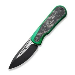 WEKNIFE Baloo Flipper Knife Green Painted Titanium Handle With Shredded Carbon Fiber Inlay (3.31" Black Stonewashed CPM 20CV Blade, Satin Flat) WE21033-6 -WE KNIFE Shop weknife baloo flipper knife green painted titanium handle with shredded carbon fiber inlay 331 black stonewashed cpm 20cv blade satin flat we21033 6 919282
