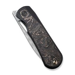WEKNIFE Baloo Flipper Knife Titanium Handle With Carbon Fiber Inlay (3.31" Hakkapella Damasteel) WE21033-DS1 -WE KNIFE Shop weknife baloo flipper knife titanium handle with carbon fiber inlay 331 hakkapella damasteel we21033 ds1 240539