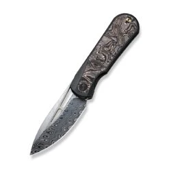 WEKNIFE Baloo Flipper Knife Titanium Handle With Carbon Fiber Inlay (3.31" Hakkapella Damasteel) WE21033-DS1 -WE KNIFE Shop weknife baloo flipper knife titanium handle with carbon fiber inlay 331 hakkapella damasteel we21033 ds1 375093