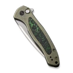 WEKNIFE Button Lock Kitefin Flipper Knife Green Titanium Handle With Jungle Wear Fat Carbon Fiber Inlay (3.22" Hand Polished Satin CPM 20CV Blade) WE19002N-2 -WE KNIFE Shop weknife button lock kitefin flipper knife green titanium handle with jungle wear fat carbon fiber inlay 322 hand polished satin cpm 20cv blade we19002n 2 714923