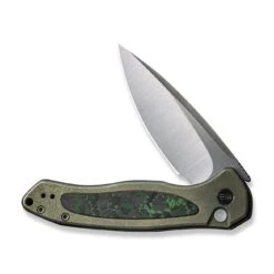 WEKNIFE Button Lock Kitefin Flipper Knife Green Titanium Handle With Jungle Wear Fat Carbon Fiber Inlay (3.22" Hand Polished Satin CPM 20CV Blade) WE19002N-2 -WE KNIFE Shop weknife button lock kitefin flipper knife green titanium handle with jungle wear fat carbon fiber inlay 322 hand polished satin cpm 20cv blade we19002n 2 956420