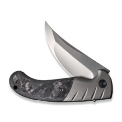 WEKNIFE Curvaceous Flipper Knife Titanium Handle With Carbon Fiber Inlay (3.70" CPM 20CV Blade) WE20012-1 -WE KNIFE Shop weknife curvaceous flipper knife titanium handle with carbon fiber inlay 370 cpm 20cv blade we20012 1 227287