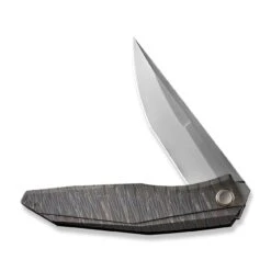WEKNIFE Cybernetic Top Flipper Knife Titanium Handle (3.91" CPM 20CV Blade) WE22033-3 -WE KNIFE Shop weknife cybernetic top flipper knife tiger stripe pattern flamed titanium handle 391 polished bead blasted cpm 20cv blade we22033 3 571529
