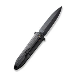 WEKNIFE Diatomic Flipper Knife Titanium Handle (3.78" CPM 20CV Blade) WE22032-4 -WE KNIFE Shop weknife diatomic flipper knife etching pattern black stonewashed titanium handle endcap 378 etching pattern black stonewashed cpm 20cv blade we22032 4 983857