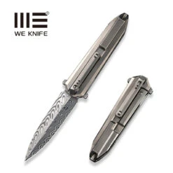 WEKNIFE Diatomic Flipper Knife Titanium Handle (3.78" Damasteel Blade) WE22032-DS1