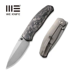 WEKNIFE Esprit Thumb Stud & Front Flipper Knife Carbon Fiber With Titanium Lock Side Handle (3.25" CPM 20CV Blade) WE20025A-A