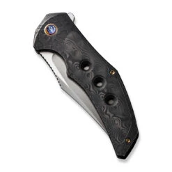 WEKNIFE Magnetron Flipper Knife Black Stonewashed With Etching Pattern Titanium Handle With Rose Carbon Fiber Inlay (3.76" Hand Rubbed Satin CPM 20CV Blade) WE18058-6 -WE KNIFE Shop weknife magnetron flipper knife black stonewashed with etching pattern titanium handle with rose carbon fiber inlay 376 hand rubbed satin cpm 20cv blade we18058 158179