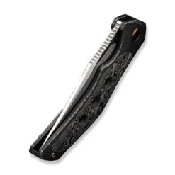 WEKNIFE Magnetron Flipper Knife Black Stonewashed With Etching Pattern Titanium Handle With Rose Carbon Fiber Inlay (3.76" Hand Rubbed Satin CPM 20CV Blade) WE18058-6 -WE KNIFE Shop weknife magnetron flipper knife black stonewashed with etching pattern titanium handle with rose carbon fiber inlay 376 hand rubbed satin cpm 20cv blade we18058 606048