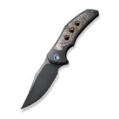 WEKNIFEMagnetron Flipper Knife Titanium Handle With Carbon Fiber Inlay (3.76" CPM 20CV Blade) WE18058-3 -WE KNIFE Shop weknife magnetron flipper knife black titanium handle with copper foil carbon fiber inlay 376 black stonewashed bevels black brushed flats cpm 20cv blade we1805 788214