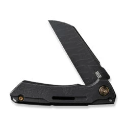 WEKNIFE Mini Buster Flipper Knife Black Stonewashed With Etching Pattern Titanium Presentation Handle With Black Stonewashed Titanium Lock Side Handle (3.43" Black Stonewashed With Etching Pattern CPM 20CV Blade) 2003D -WE KNIFE Shop weknife mini buster flipper knife black stonewashed with etching pattern titanium presentation handle with black stonewashed titanium lock side handle 343 black 866581