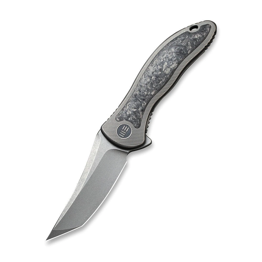 WEKNIFE Mini Synergy Flipper Knife Titanium Integral Handle With Carbon Fiber Inlay (2.93" CPM 20CV Blade) 2012CF-A 5 WEKNIFE Mini Synergy Flipper Knife Titanium Integral Handle With Carbon Fiber Inlay (2.93" CPM 20CV Blade) 2012CF-A - Image 3