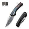 WEKNIFE Nefaris Flipper Knife Titanium Handle With Carbon Fiber (3.48" Damasteel Blade) WE22040F-DS1 -WE KNIFE Shop weknife nefaris button lock knife black titanium handle with nebula fat carbon fiber inlay 348 heimskringla damasteel blade we22040f ds1 462062