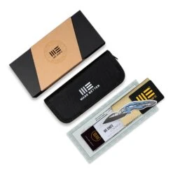 WEKNIFE Nefaris Flipper Knife Titanium Handle With Carbon Fiber (3.48" CPM 20CV Blade) WE22040F-2 -WE KNIFE Shop weknife nefaris button lock knife polished bead blasted titanium handle with aluminum foil carbon fiber inlay 348 polished bead blasted cpm 20cv blade we22040f 428380