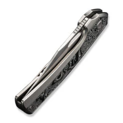 WEKNIFE Nefaris Flipper Knife Titanium Handle With Carbon Fiber (3.48" CPM 20CV Blade) WE22040F-2 -WE KNIFE Shop weknife nefaris button lock knife polished bead blasted titanium handle with aluminum foil carbon fiber inlay 348 polished bead blasted cpm 20cv blade we22040f 648570