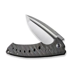 WEKNIFE Nexusia Flipper Knife Titanium Handle (3.48" CPM 20CV Blade) WE22044-3 16 WEKNIFE Nexusia Flipper Knife Titanium Handle (3.48" CPM 20CV Blade) WE22044-3 -WE KNIFE Shop weknife nexusia flipper knife tiger stripe pattern flamed titanium handle 348 hand polished satin cpm 20cv blade we22044 3 743624