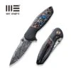 WEKNIFE Nitro Mini Flipper & Thumb Stud Knife Titanium Handle With Carbon Fiber Inlay (3.13" Damasteel Blade) WE22015-DS1 -WE KNIFE Shop weknife nitro mini flipper thumb stud knife titanium handle with carbon fiber inlay 313 damasteel blade we22015 ds1 527761