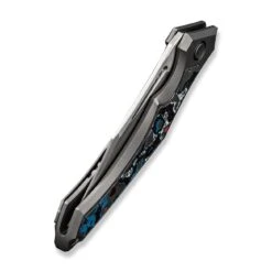 WEKNIFE Orpheus Flipper Knife Gray Titanium Integral Handle With Nebula Fat Carbon Fiber Inlay (3.48" Hand Rubbed Satin CPM 20CV Blade) WE23009-4 -WE KNIFE Shop weknife orpheus flipper knife gray titanium integral handle with nebula fat carbon fiber inlay 348 hand rubbed satin cpm 20cv blade we23009 4 675617