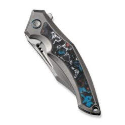 WEKNIFE Orpheus Flipper Knife Gray Titanium Integral Handle With Nebula Fat Carbon Fiber Inlay (3.48" Hand Rubbed Satin CPM 20CV Blade) WE23009-4 -WE KNIFE Shop weknife orpheus flipper knife gray titanium integral handle with nebula fat carbon fiber inlay 348 hand rubbed satin cpm 20cv blade we23009 4 851237