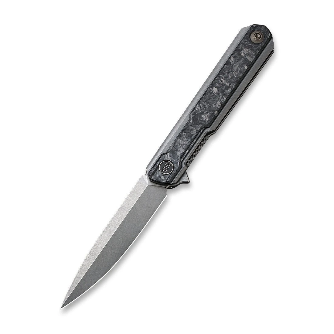 WEKNIFE Peer Flipper Knife Titanium Handle With Carbon Fiber Overlay (3.46" CPM 20CV Blade) 2015C 5 WEKNIFE Peer Flipper Knife Titanium Handle With Carbon Fiber Overlay (3.46" CPM 20CV Blade) 2015C - Image 3