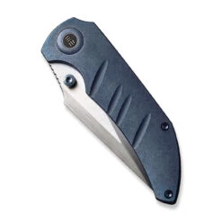 WEKNIFE Riff-Raff Thumb Stud Knife Titanium Handle (3.12" CPM 20CV Blade) WE22020B-2 -WE KNIFE Shop weknife riff raff thumb stud knife blue titanium handle 312 hand rubbed satin cpm 20cv blade we22020b 2 490157