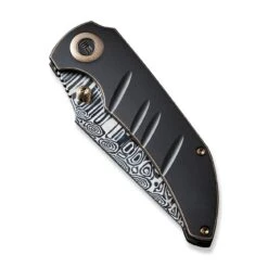 WEKNIFE Riff-Raff Thumb Stud Knife Titanium Handle (3.12" Damasteel Blade) WE22020B-DS1 -WE KNIFE Shop weknife riff raff thumb stud knife bronze black titanium handle 312 heimskringla damasteel blade we22020b ds1 437304