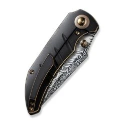 WEKNIFE Riff-Raff Thumb Stud Knife Titanium Handle (3.12" Damasteel Blade) WE22020B-DS1 -WE KNIFE Shop weknife riff raff thumb stud knife bronze black titanium handle 312 heimskringla damasteel blade we22020b ds1 441941