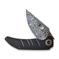 WEKNIFE Riff-Raff Thumb Stud Knife Titanium Handle (3.12" Damasteel Blade) WE22020B-DS1 -WE KNIFE Shop weknife riff raff thumb stud knife bronze black titanium handle 312 heimskringla damasteel blade we22020b ds1 445260