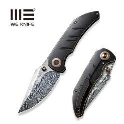 WEKNIFE Riff-Raff Thumb Stud Knife Titanium Handle (3.12" Damasteel Blade) WE22020B-DS1