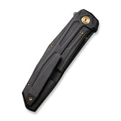 WEKNIFE Shadowfire Flipper Knife Titanium Handle (3.97" CPM 20CV Blade) WE22035-1 -WE KNIFE Shop weknife shadowfire flipper knife black titanium handle 397 black stonewashed bevels black brushed flats cpm 20cv blade we22035 1 257991