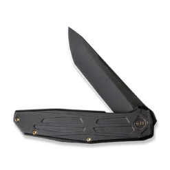 WEKNIFE Shadowfire Flipper Knife Titanium Handle (3.97" CPM 20CV Blade) WE22035-1 -WE KNIFE Shop weknife shadowfire flipper knife black titanium handle 397 black stonewashed bevels black brushed flats cpm 20cv blade we22035 1 294900