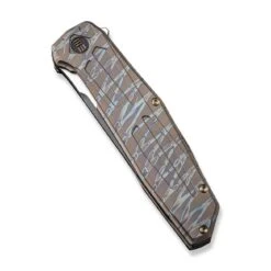 WEKNIFE Shadowfire Flipper Knife Titanium Handle (3.97" CPM 20CV Blade) WE22035-4 -WE KNIFE Shop weknife shadowfire flipper knife tiger stripe pattern flamed titanium handle 397 black stonewashed cpm 20cv blade satin flat we22035 4 124627