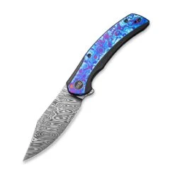 WEKNIFE Snick Flipper Knife Titanium Handle With Timascus Inlay (3.47" Damasteel Blade) WE19022F-DS1 -WE KNIFE Shop weknife snick flipper knife titanium handle with timascus inlay 347 damasteel blade we19022f ds1 241008