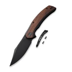 WEKNIFE Snick Flipper Knife Titanium Handle With Wood Inlay (3.47" CPM 20CV Blade) WE19022F-3 -WE KNIFE Shop weknife snick flipper knife titanium handle with wood inlay 347 cpm 20cv blade we19022f 3 930174