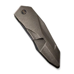 WEKNIFE Solid Flipper Knife Titanium Handle (3.88" CPM 20CV Blade) WE22028-3 -WE KNIFE Shop weknife solid flipper knife bronze titanium integral handle 388 black stonewashed cpm 20cv blade we22028 3 564617