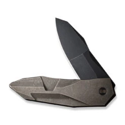 WEKNIFE Solid Flipper Knife Titanium Handle (3.88" CPM 20CV Blade) WE22028-3 -WE KNIFE Shop weknife solid flipper knife bronze titanium integral handle 388 black stonewashed cpm 20cv blade we22028 3 952565