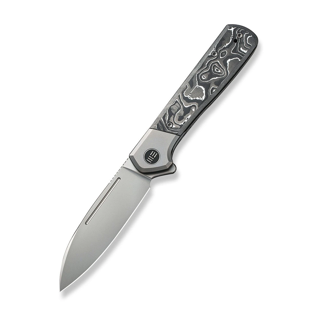 WEKNIFE Soothsayer Flipper Knife Titanium Handle With Carbon Fiber Inlay (3.48" CPM 20CV Blade) WE20050-3 5 WEKNIFE Soothsayer Flipper Knife Titanium Handle With Carbon Fiber Inlay (3.48" CPM 20CV Blade) WE20050-3 - Image 3