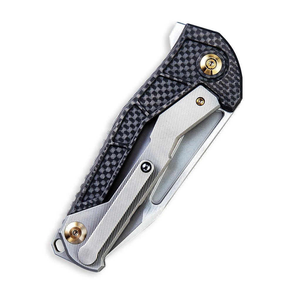 WEKNIFE Sugga Flipper Knife Titanium Handle With Carbon Fiber (3.55" CPM S35VN Blade) 915A 5 WEKNIFE Sugga Flipper Knife Titanium Handle With Carbon Fiber (3.55" CPM S35VN Blade) 915A - Image 3