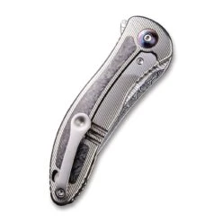 WEKNIFE Synergy2 Flipper Knife Titanium Integral Handle With Carbon Fibre Inlay (3.49" Heimskringla Damasteel Blade) 912CF-DS2 -WE KNIFE Shop weknife synergy2 flipper knife titanium integral handle with carbon fibre inlay 349 heimskringla damasteel blade 912cf ds2 528663