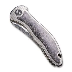 WEKNIFE Synergy2 Flipper Knife Titanium Integral Handle With Carbon Fibre Inlay (3.49" Heimskringla Damasteel Blade) 912CF-DS2 -WE KNIFE Shop weknife synergy2 flipper knife titanium integral handle with carbon fibre inlay 349 heimskringla damasteel blade 912cf ds2 571422