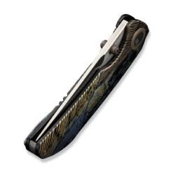 WEKNIFE Thug XL Thumb Stud Knife Black With Laser Pattern Titanium Handle (3.35" Hand Polished Satin CPM 20CV Blade) WE20028D-6 -WE KNIFE Shop weknife thug xl thumb stud knife black with laser pattern titanium handle 335 hand polished satin cpm 20cv blade we20028d 6 615422