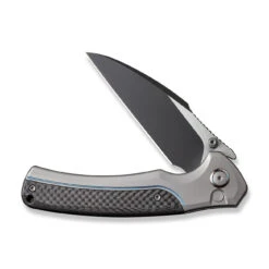 WEKNIFE Ziffius Flipper & Thumb Stud & Button Lock Knife Titanium Handle With Carbon Fiber Integral Spacer (3.7" CPM 20CV Blade) WE22024A-1 15 WEKNIFE Ziffius Flipper & Thumb Stud & Button Lock Knife Titanium Handle With Carbon Fiber Integral Spacer (3.7" CPM 20CV Blade) WE22024A-1 -WE KNIFE Shop weknife ziffius button lock knife gray titanium handle with twill carbon fiber integral spacer 37 black stonewashed cpm 20cv blade we22024a 1 801902