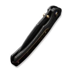 WEKNIFE Ziffius Flipper & Thumb Stud & Button Lock Knife Black Stonewashed With Etching Pattern Titanium Handle With Flamed Titanium Integral Spacer (3.7" Black Stonewashed With Etching Pattern CPM 20CV Blade) WE22024D-5 -WE KNIFE Shop weknife ziffius button lock thumb stud knife black stonewashed with etching pattern titanium handle with flamed titanium integral spacer 37 black stonewashed wi 850048