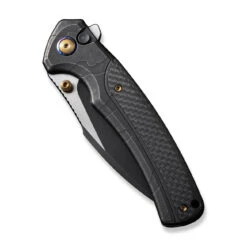 WEKNIFE Ziffius Flipper & Thumb Stud & Button Lock Knife Black Stonewashed With Etching Pattern Titanium Handle With Twill Carbon Fiber Integral Spacer (3.7" Black Stonewashed CPM 20CV Blade, Satin Flat) WE22024A-4 -WE KNIFE Shop weknife ziffius button lock thumb stud knife black stonewashed with etching pattern titanium handle with twill carbon fiber integral spacer 37 black stonewashed 586512