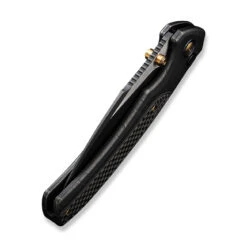 WEKNIFE Ziffius Flipper & Thumb Stud & Button Lock Knife Black Stonewashed With Etching Pattern Titanium Handle With Twill Carbon Fiber Integral Spacer (3.7" Black Stonewashed CPM 20CV Blade, Satin Flat) WE22024A-4 -WE KNIFE Shop weknife ziffius button lock thumb stud knife black stonewashed with etching pattern titanium handle with twill carbon fiber integral spacer 37 black stonewashed 997937